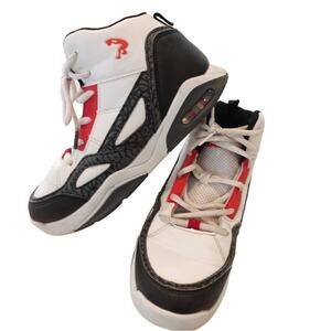 Kids High-Top Sneakers - White, Black, and Red